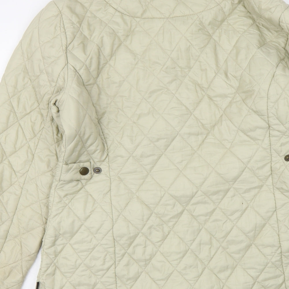 Barbour Womens Beige Quilted Jacket Size 8 Snap