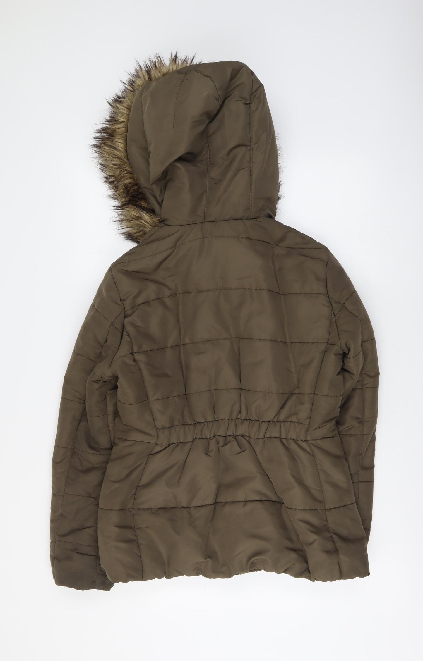 H&M Womens Brown Puffer Jacket Jacket Size S Zip