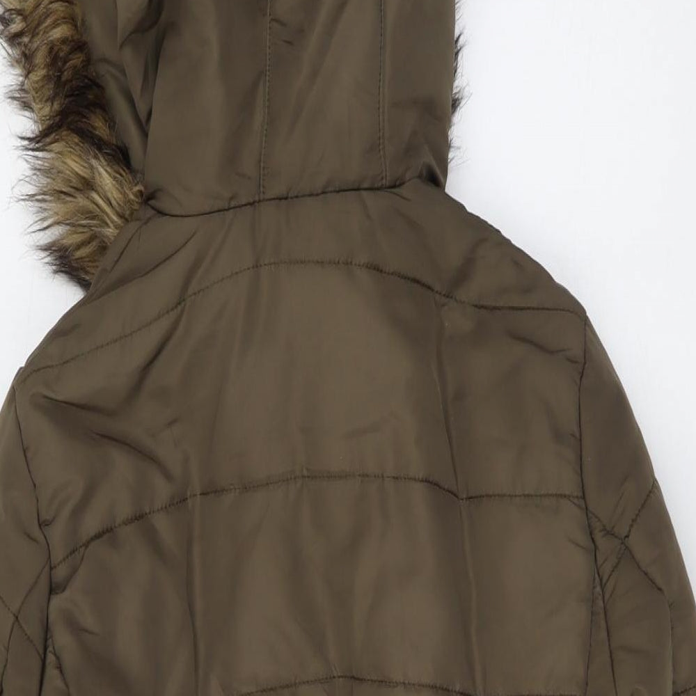 H&M Womens Brown Puffer Jacket Jacket Size S Zip