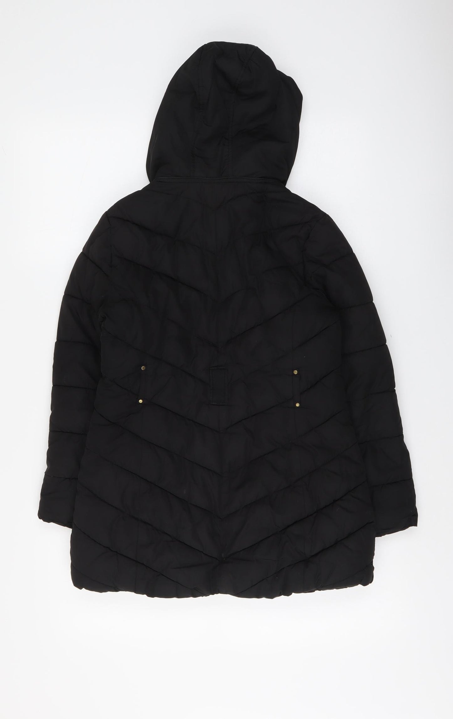 NEXT Girls Black Quilted Coat Size 9-10 Years Zip