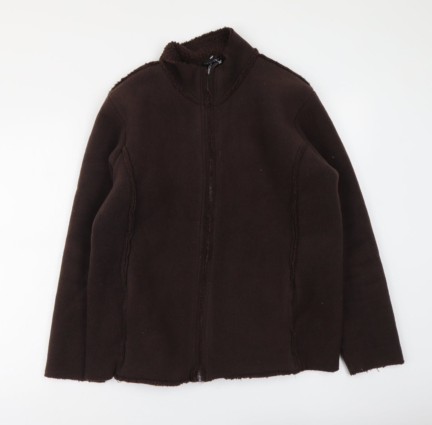 Janique Womens Brown Jacket Size 16 Zip