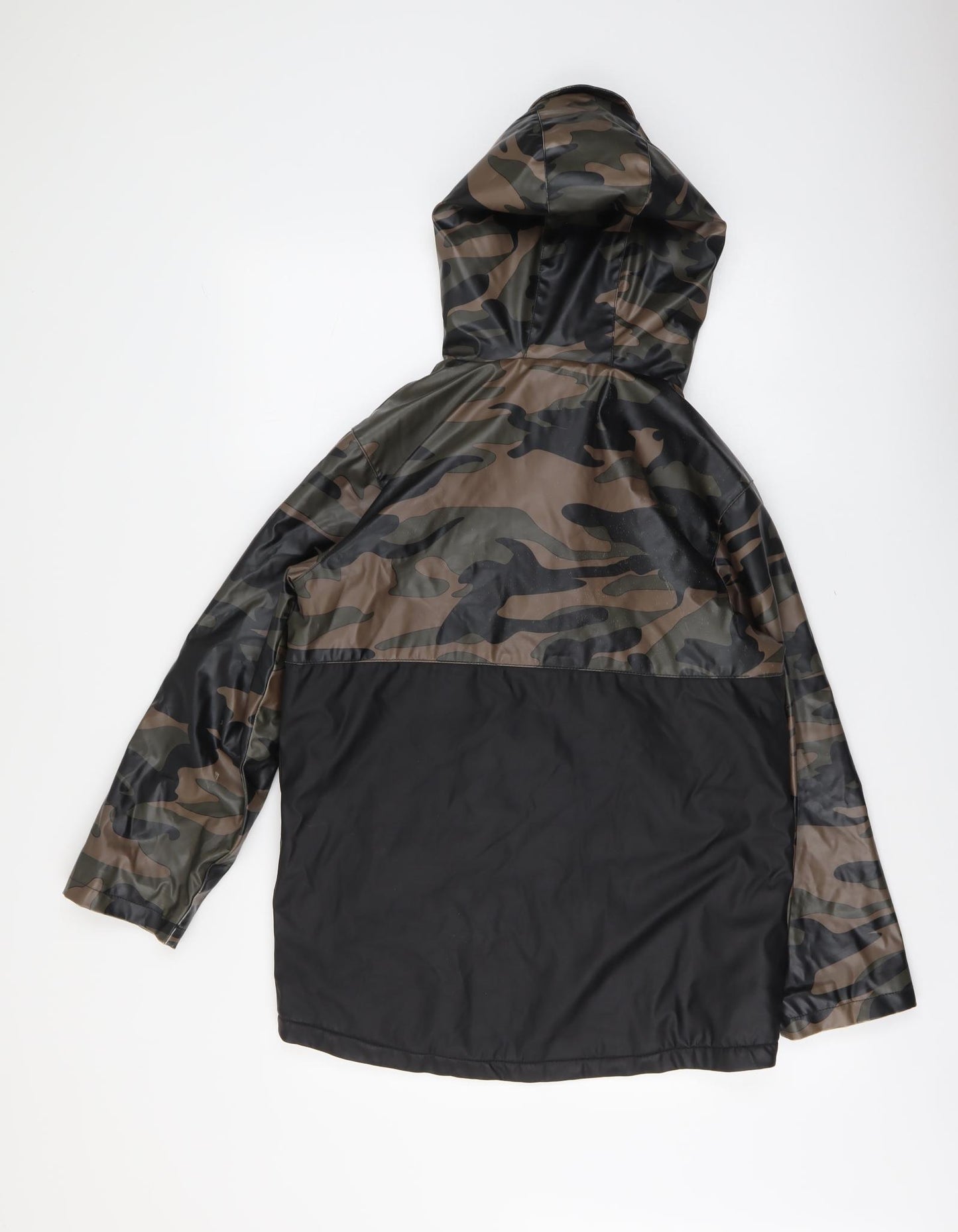 Firetrap Boys Black Camouflage Rain Coat Coat Size 13 Years Zip