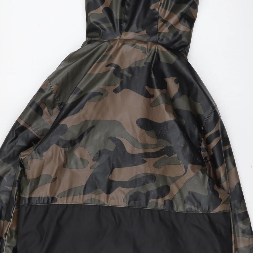 Firetrap Boys Black Camouflage Rain Coat Coat Size 13 Years Zip