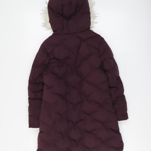 Hulabalu Girls Purple Quilted Coat Size 7-8 Years Zip