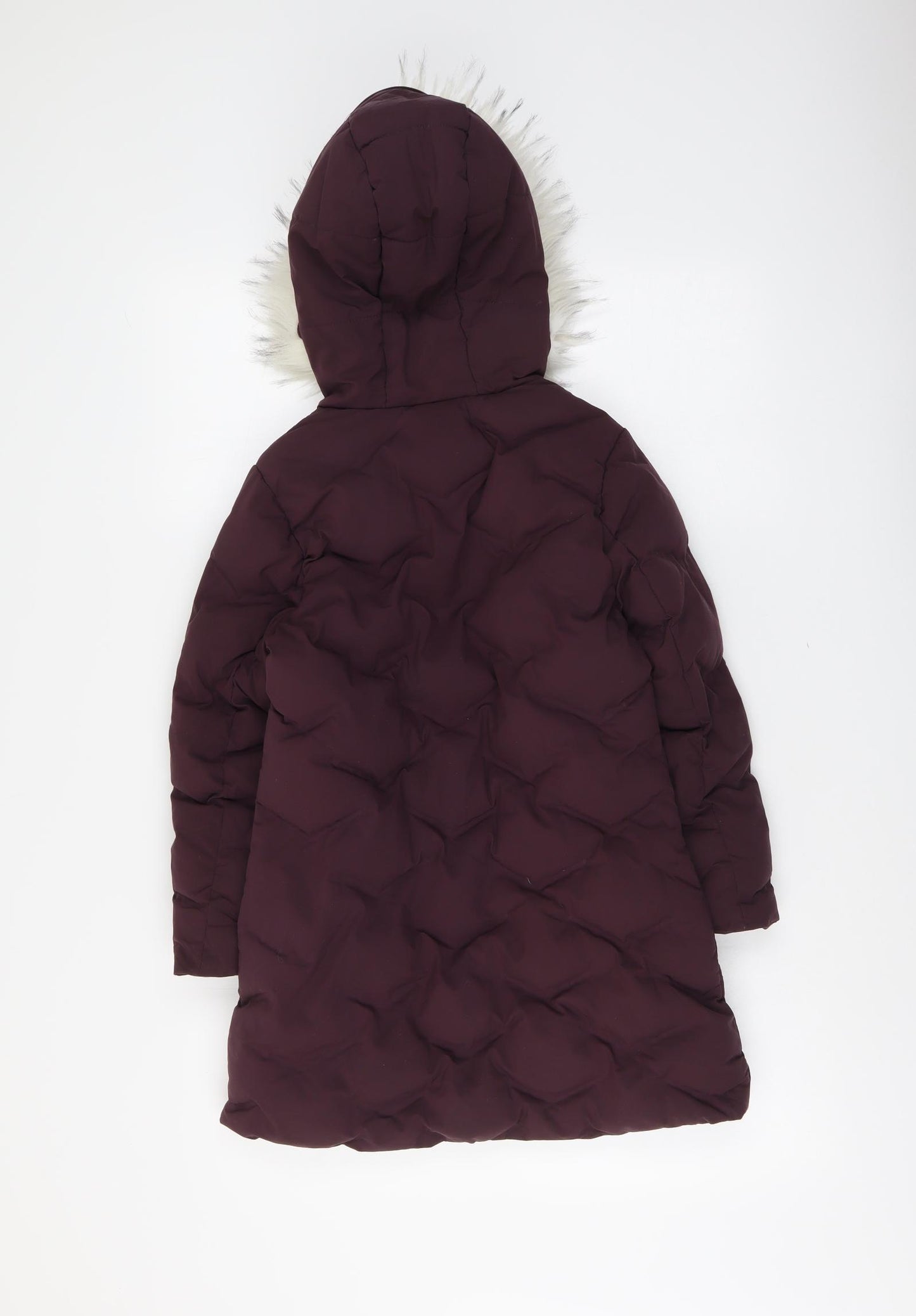 Hulabalu Girls Purple Quilted Coat Size 7-8 Years Zip