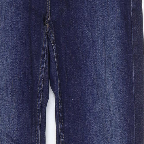 Marks and Spencer Womens Blue Cotton Straight Jeans Size 12 Regular Button