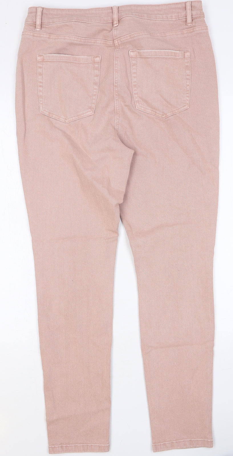 NEXT Womens Pink Cotton Skinny Jeans Size 14 Regular Button