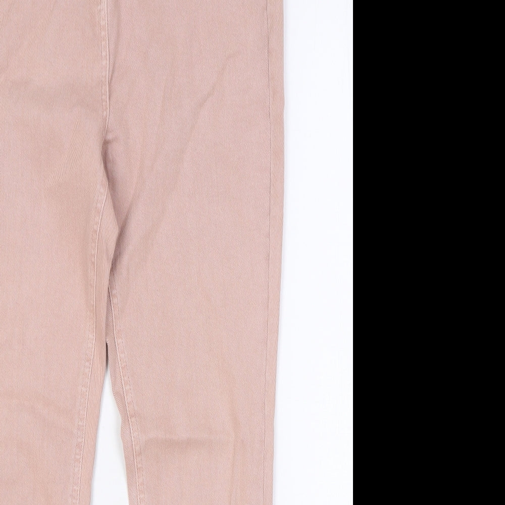 NEXT Womens Pink Cotton Skinny Jeans Size 14 Regular Button