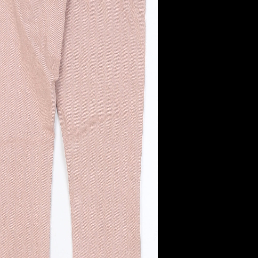 NEXT Womens Pink Cotton Skinny Jeans Size 14 Regular Button