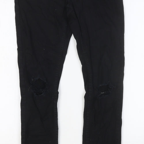 New Look Womens Black Cotton Skinny Jeans Size 32 in Slim Button