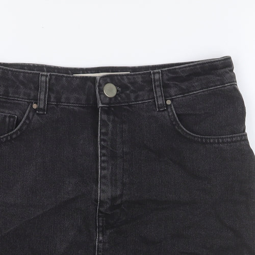 ASOS Womens Black Cotton Straight & Pencil Skirt Size 10 Button
