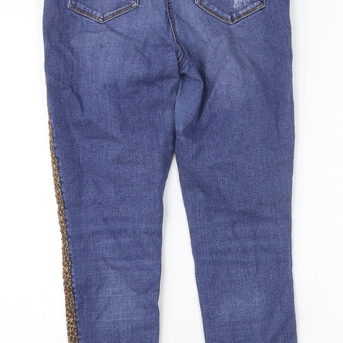 Preworn Womens Blue Cotton Skinny Jeans Size 10 Slim Button