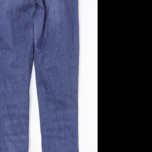 Preworn Womens Blue Cotton Skinny Jeans Size 10 Slim Button