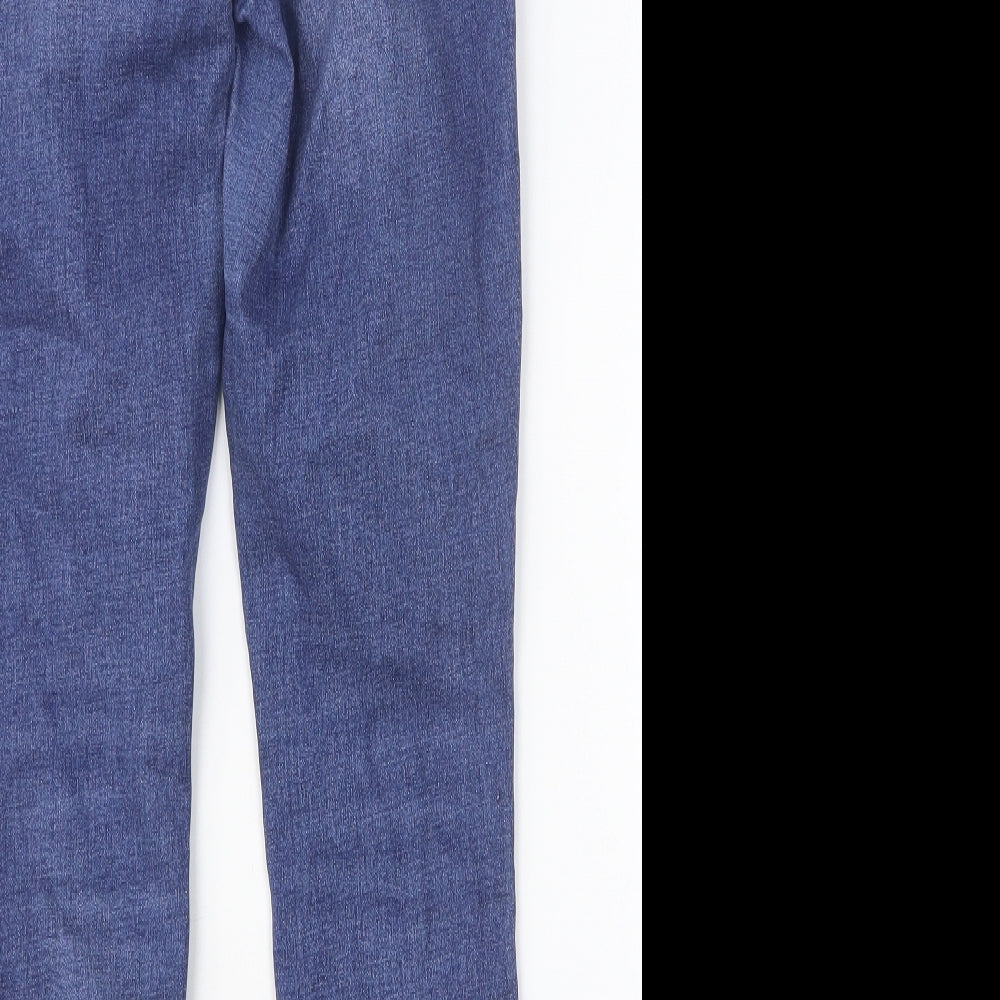 Preworn Womens Blue Cotton Skinny Jeans Size 10 Slim Button