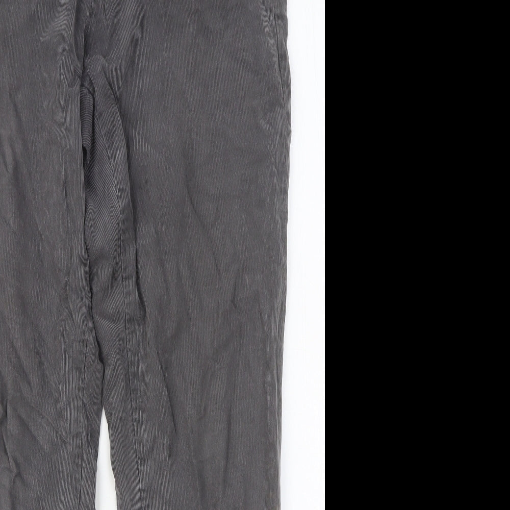 Marks and Spencer Mens Grey Cotton Trousers Size 32 in Regular Button