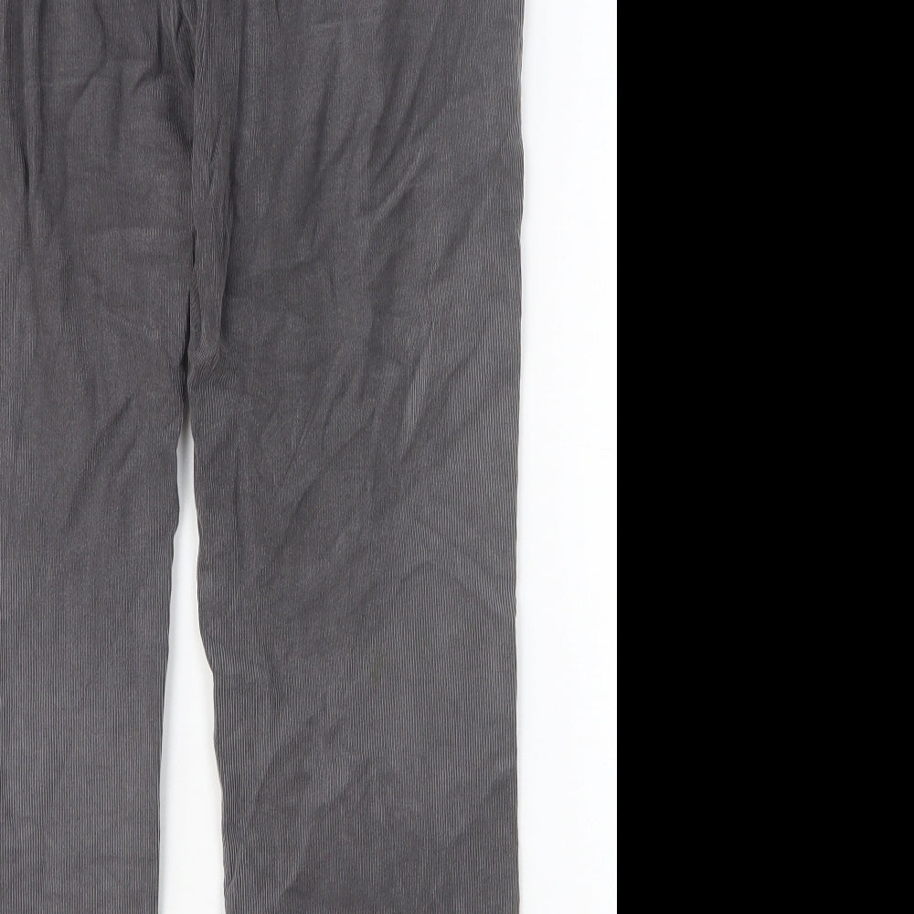 Marks and Spencer Mens Grey Cotton Trousers Size 32 in Regular Button