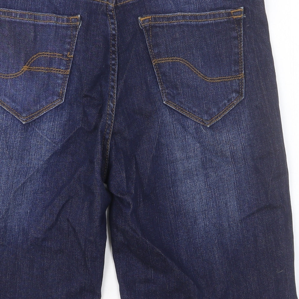 Fat Face Womens Blue Cotton Bermuda Shorts Size 10 Regular Button