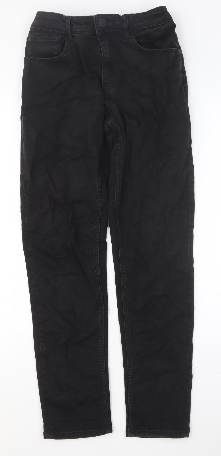 NEXT Girls Black Cotton Straight Jeans Size 15 Years Regular Button