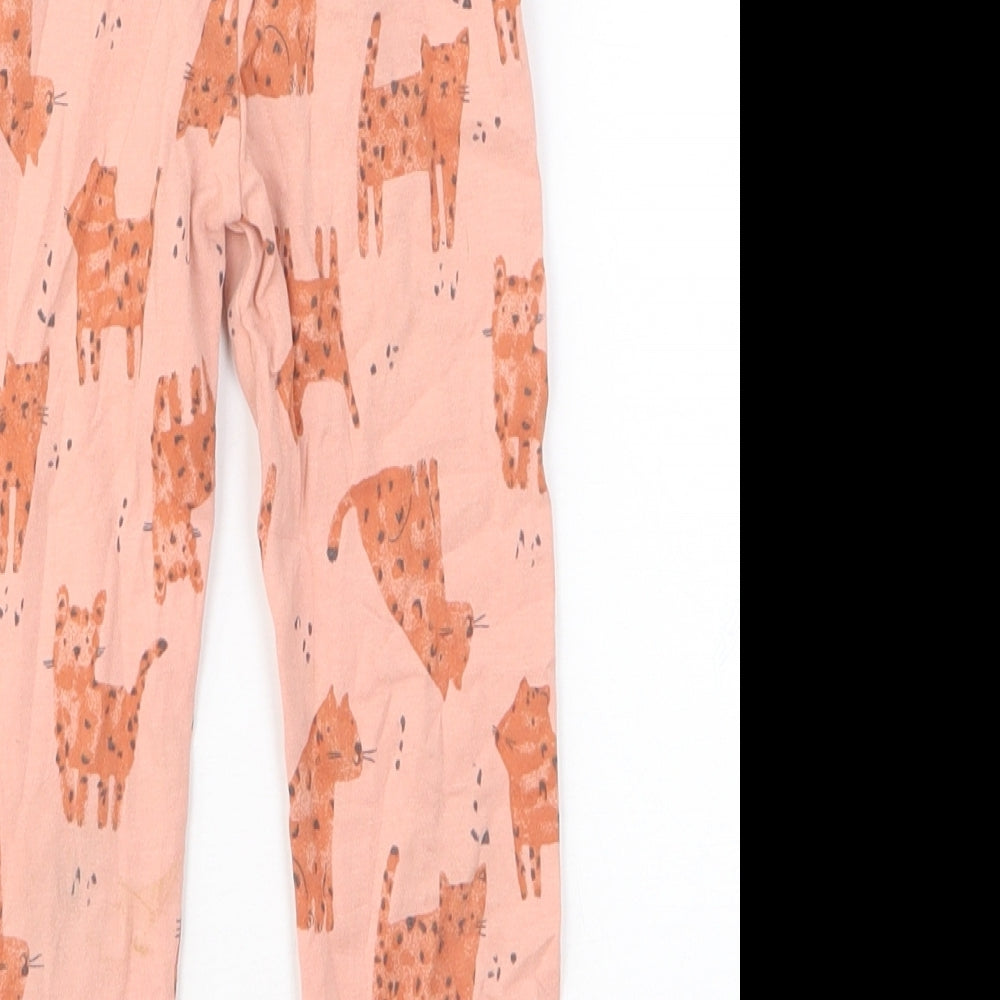 George Girls Multicoloured Geometric Cotton Jogger Trousers Size 3-4 Years Regular Pullover - Cat Print Leggings