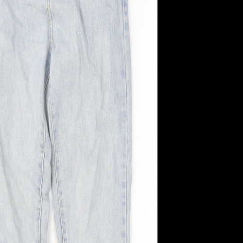PRETTYLITTLETHING Womens Blue Cotton Straight Jeans Size 8 Relaxed Button