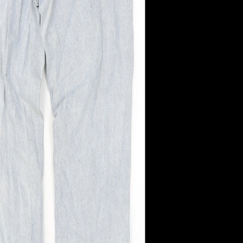 PRETTYLITTLETHING Womens Blue Cotton Straight Jeans Size 8 Relaxed Button