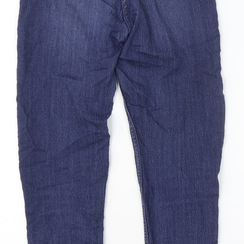 Papaya Womens Blue Cotton Skinny Jeans Size 8 Slim Button