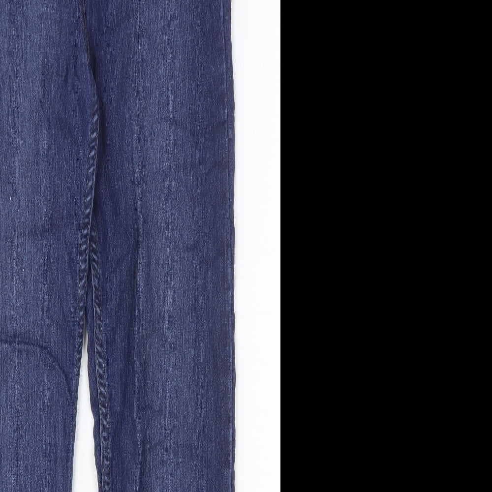 Papaya Womens Blue Cotton Skinny Jeans Size 8 Slim Button