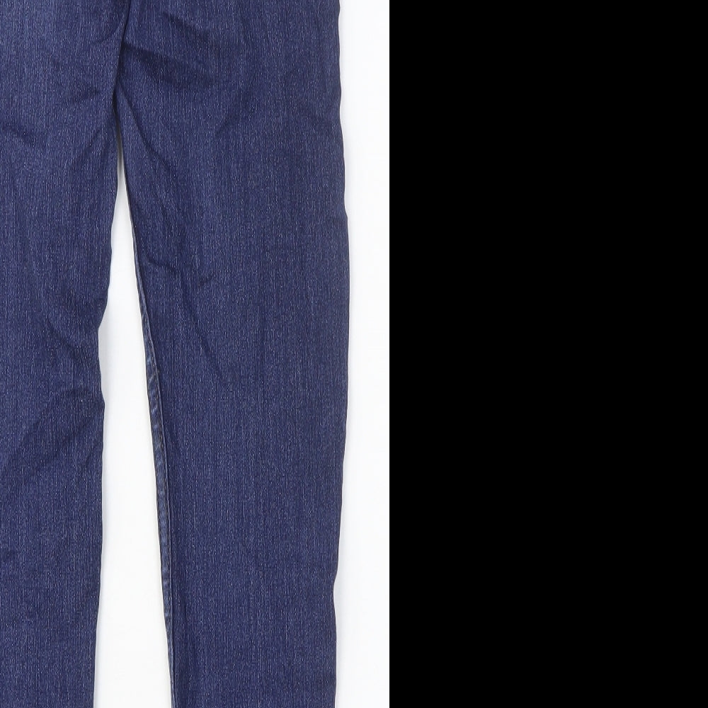 Papaya Womens Blue Cotton Skinny Jeans Size 8 Slim Button