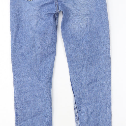 Zara Womens Blue Cotton Skinny Jeans Size 8 Regular Button