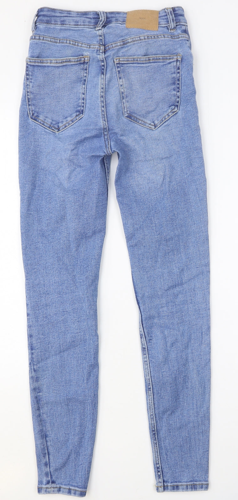 Zara Womens Blue Cotton Skinny Jeans Size 8 Regular Button