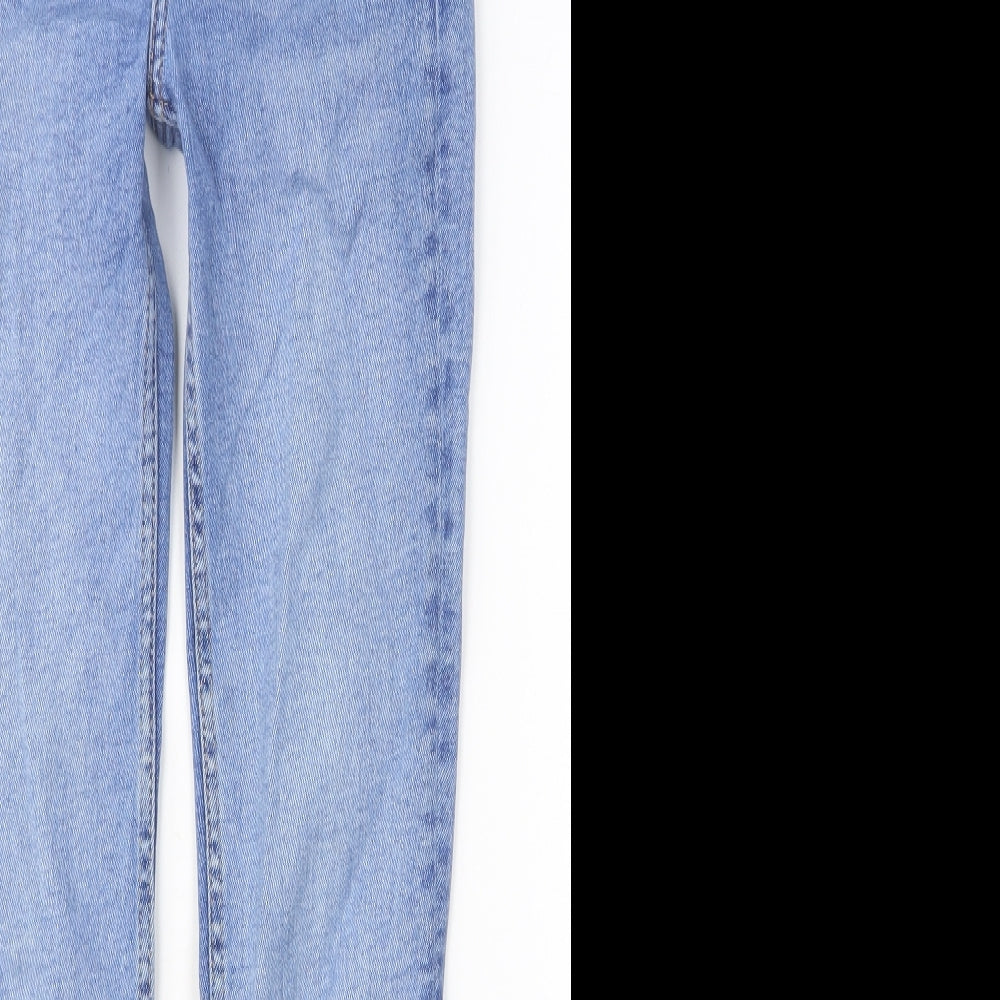 Zara Womens Blue Cotton Skinny Jeans Size 8 Regular Button
