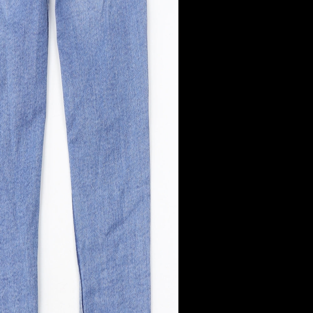 Zara Womens Blue Cotton Skinny Jeans Size 8 Regular Button