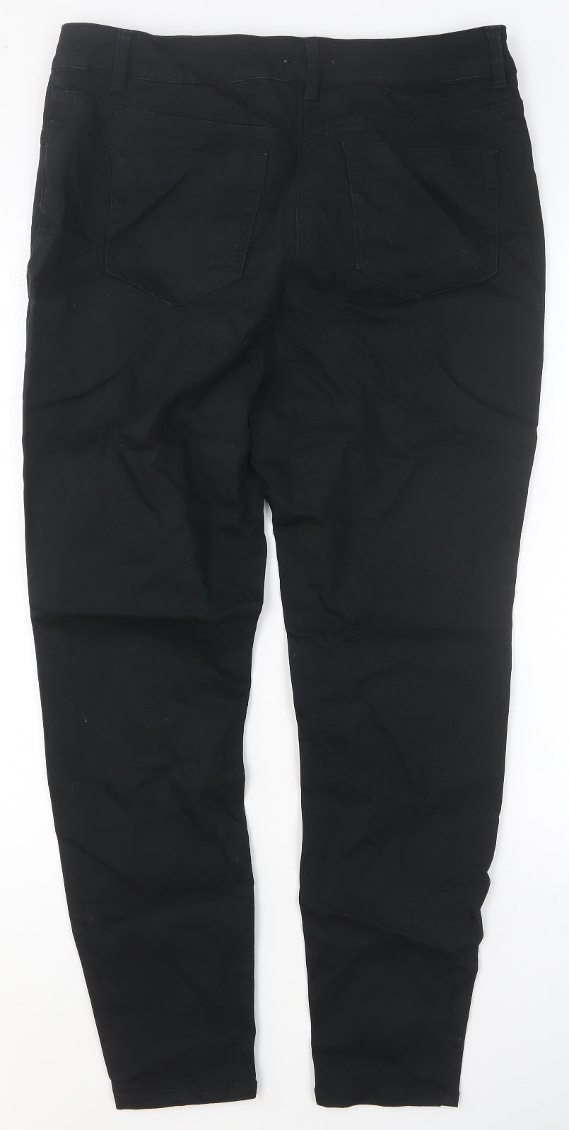 Papaya Womens Black Cotton Skinny Jeans Size 14 Regular Button