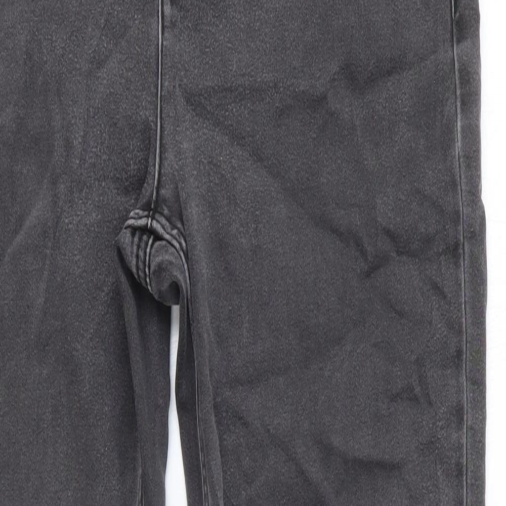 Marks and Spencer Womens Black Cotton Straight Jeans Size 10 Regular Button