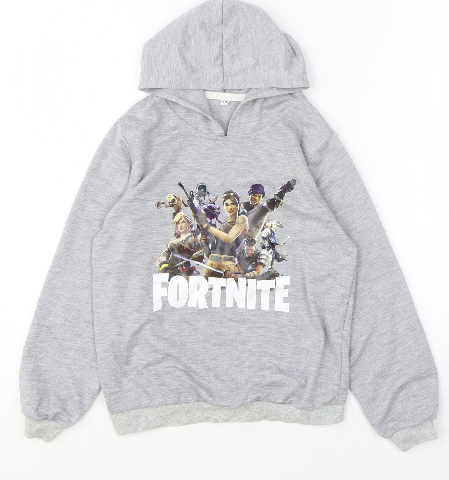 Preworn Boys Grey Polyester Pullover Hoodie Size 11-12 Years Pullover - Fortnite