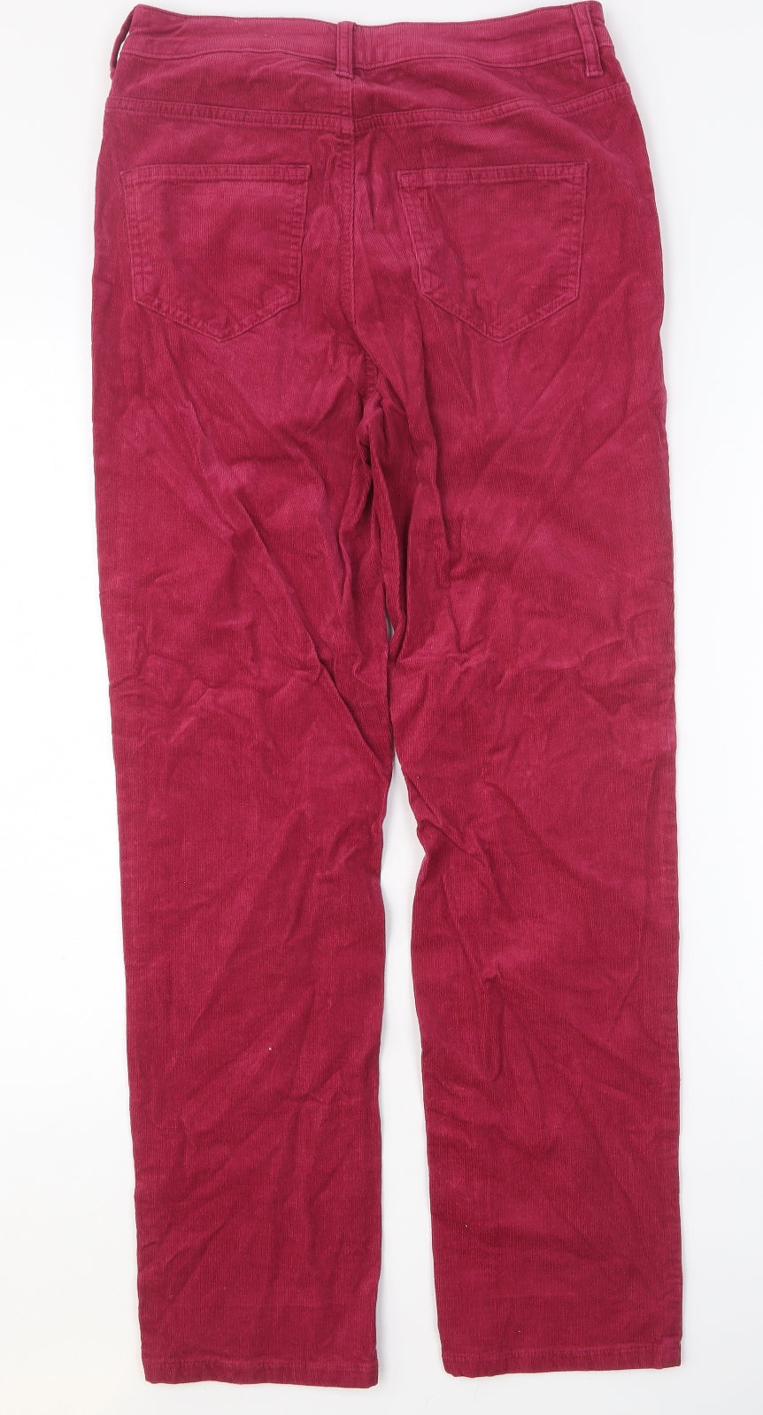 Marks and Spencer Womens Pink Cotton Trousers Size 10 Regular Button