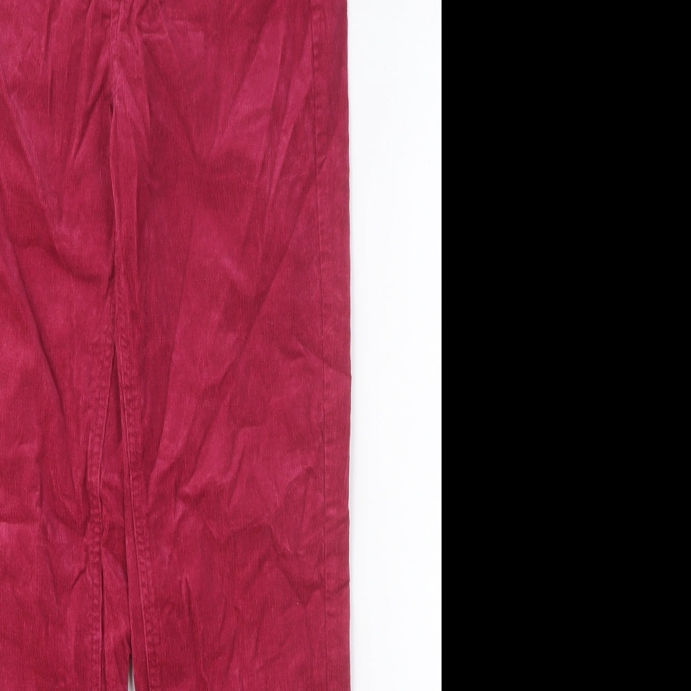 Marks and Spencer Womens Pink Cotton Trousers Size 10 Regular Button