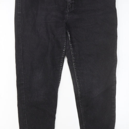 Marks and Spencer Womens Black Cotton Skinny Jeans Size 12 Slim Button