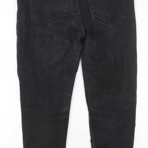 Marks and Spencer Womens Black Cotton Skinny Jeans Size 12 Slim Button