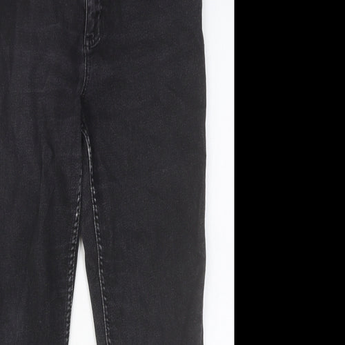 Marks and Spencer Womens Black Cotton Skinny Jeans Size 12 Slim Button