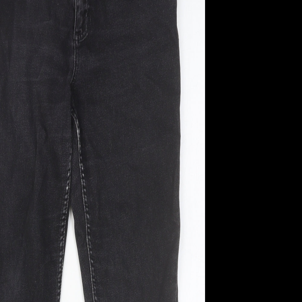 Marks and Spencer Womens Black Cotton Skinny Jeans Size 12 Slim Button