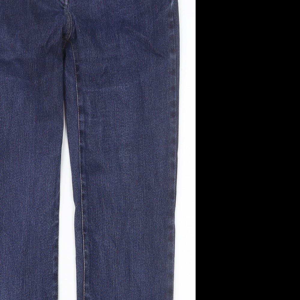 Artigiano Womens Blue Cotton Straight Jeans Size 14 Regular Button