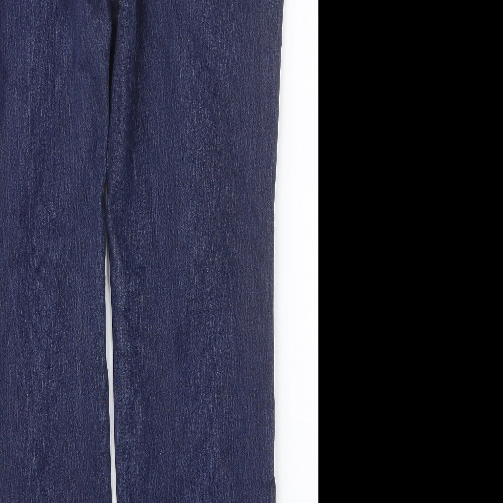 Artigiano Womens Blue Cotton Straight Jeans Size 14 Regular Button
