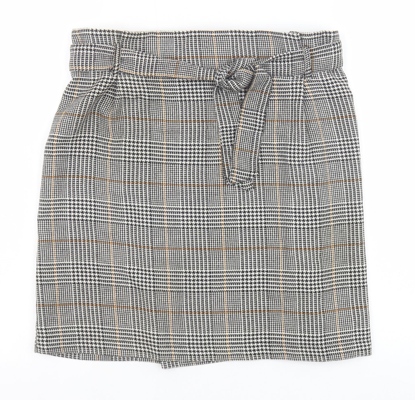 New Look Womens Brown Plaid Polyester Straight & Pencil Skirt Size 16