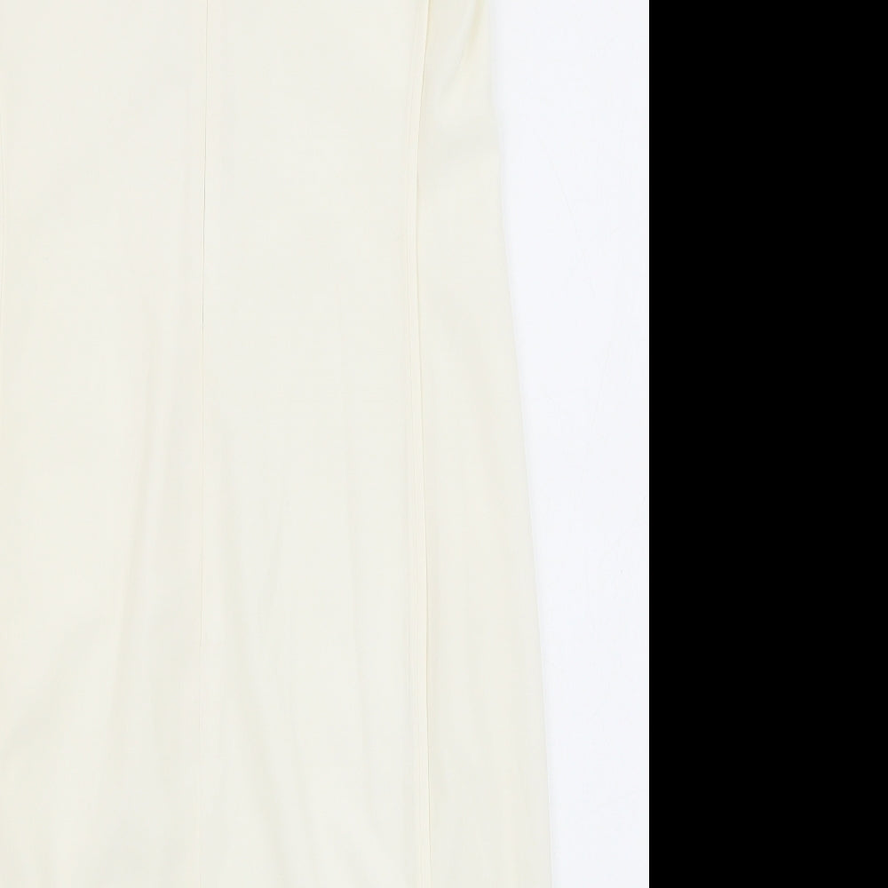 NEXT Womens White Acetate Shift Size 10 V-Neck Zip
