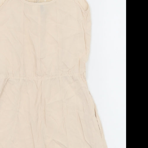 H&M Womens Beige Viscose Playsuit One-Piece Size 8 Pullover - Lace trim
