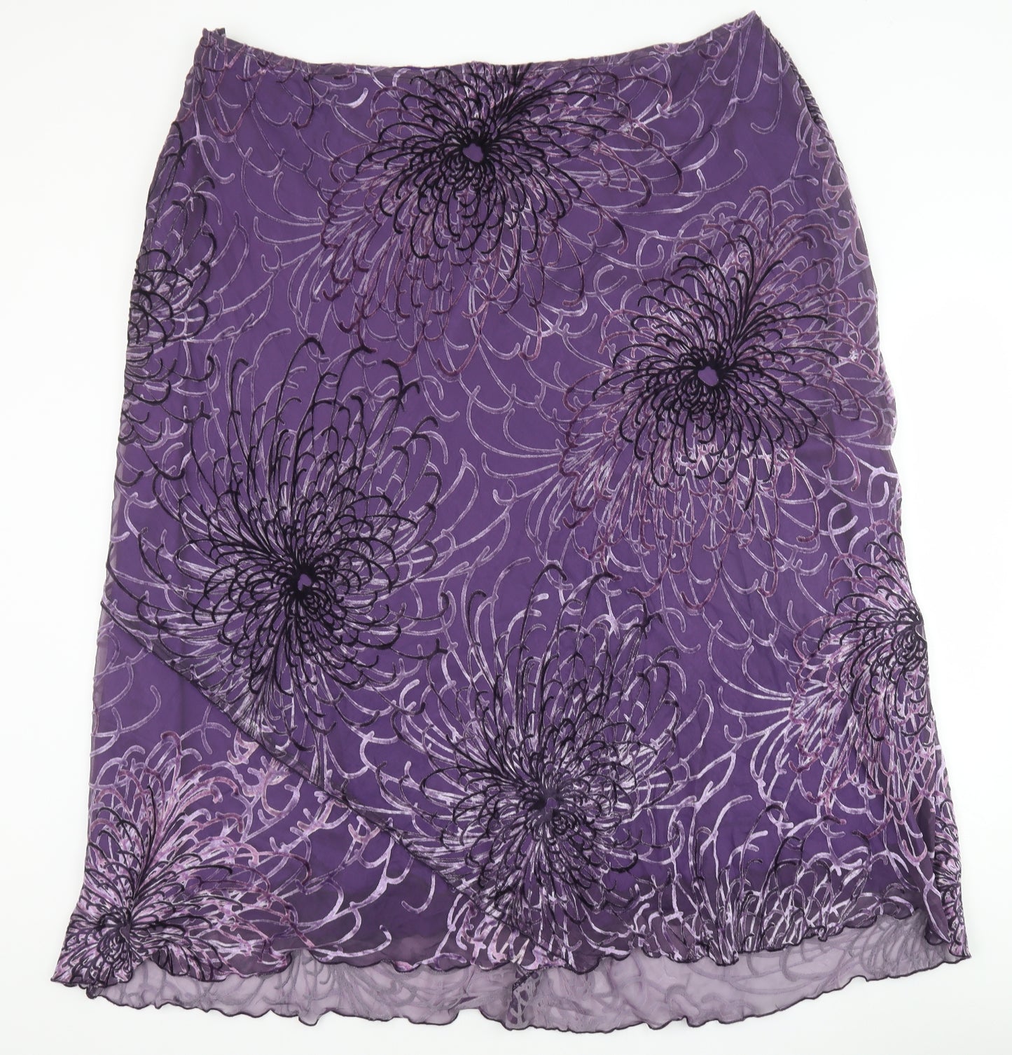 Penny Plain Womens Purple Geometric Polyester Swing Skirt Size 26 Zip