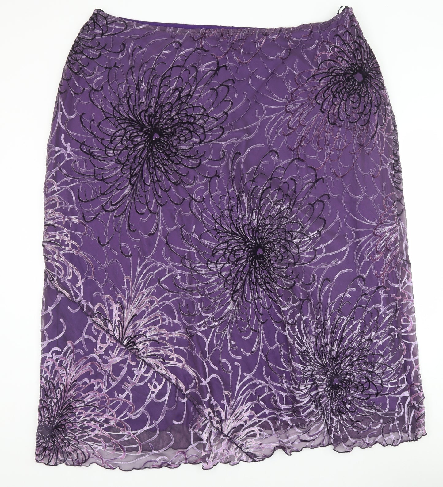 Penny Plain Womens Purple Geometric Polyester Swing Skirt Size 26 Zip