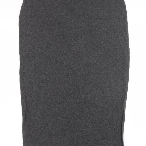 NEXT Womens Grey Herringbone Viscose Straight & Pencil Skirt Size 14