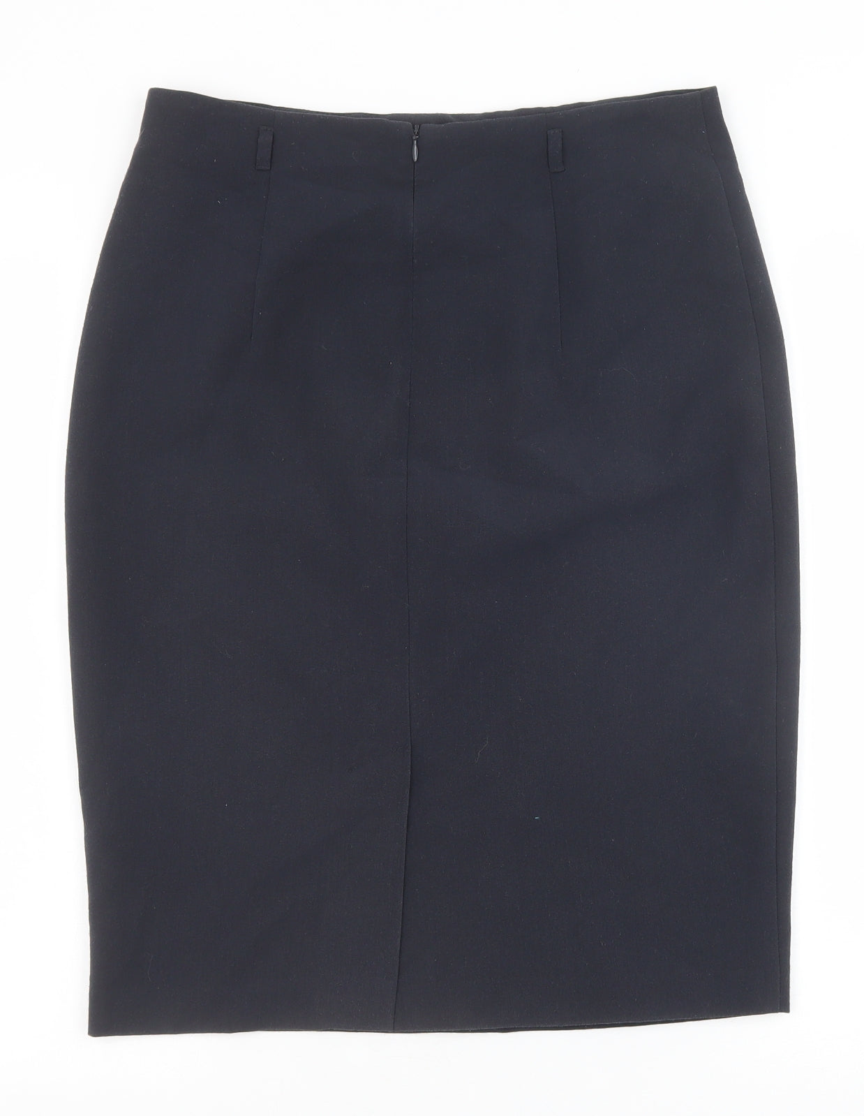 Marks and Spencer Womens Blue Polyester Straight & Pencil Skirt Size 12 Zip